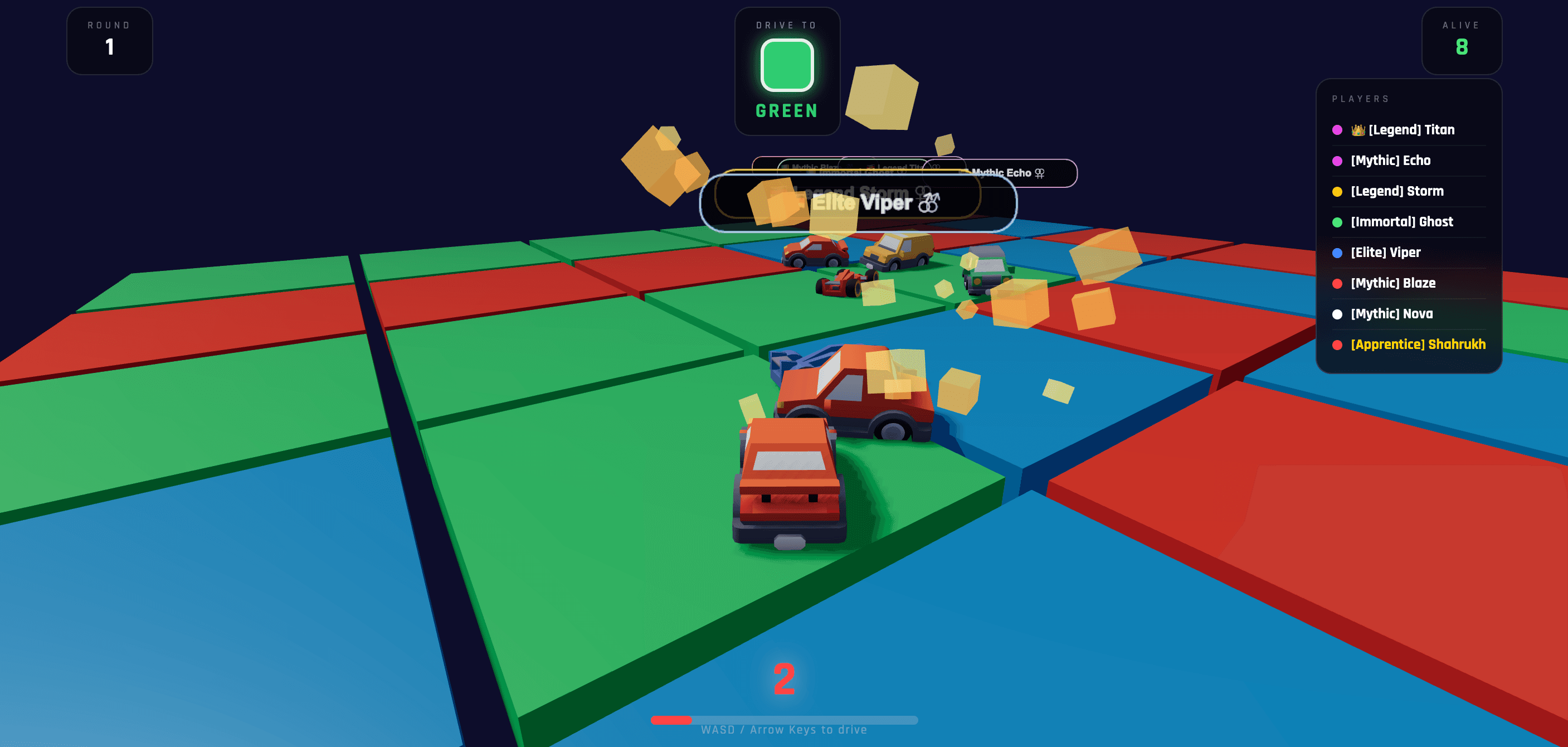 Fall Cars — Color Battle Arena